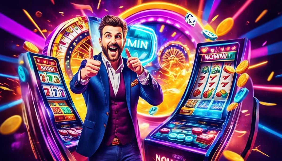 A glowing neon-themed scene showing mobile sports betting on basketball games at 1460 platform